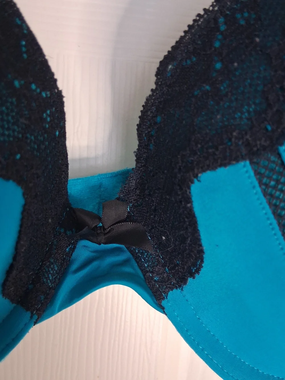 La Senza Perfectly Me Push Up Bra Teal Black Lace Cage 36C - Picture 7 of 13